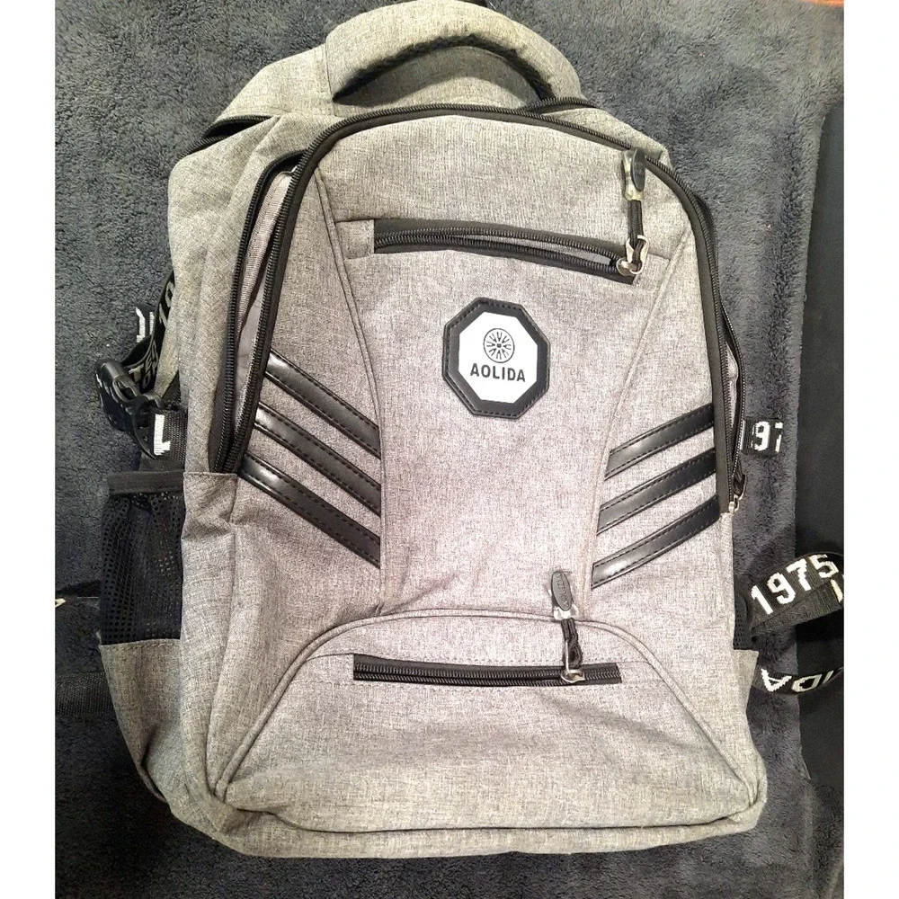 Aolida 1975 Limited Edition Backpack 18” Gray Black Lots of compartments